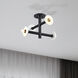 Fina 4 Light 16 inch Matte Black Semi Flush/Convertible Ceiling Light